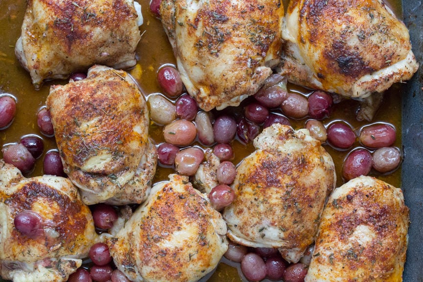 Low FODMAP Roast Chicken and Grapes