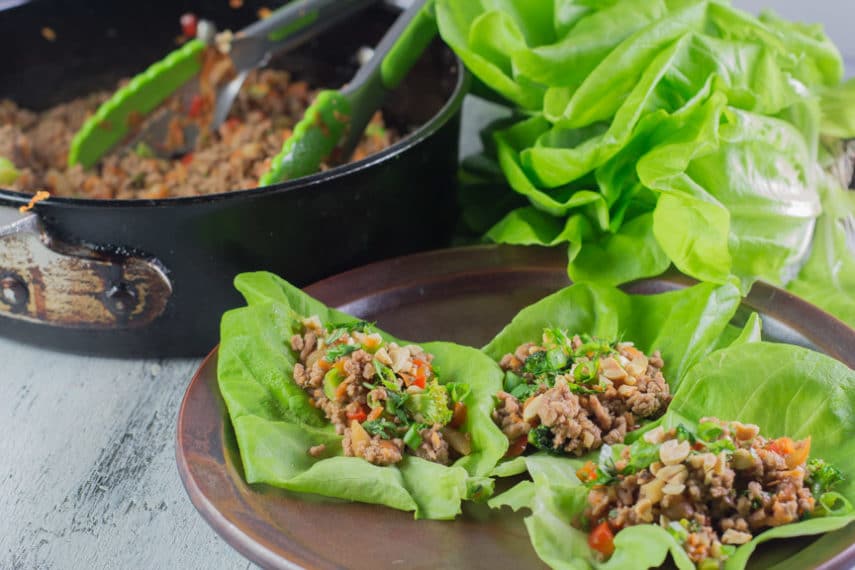 Are you in need of a quick weeknight dinner? This dish for Low FODMAP Asian Pork Lettuce Wraps combines ground pork and an assortment of veggies, quickly stir fried in one pan. 