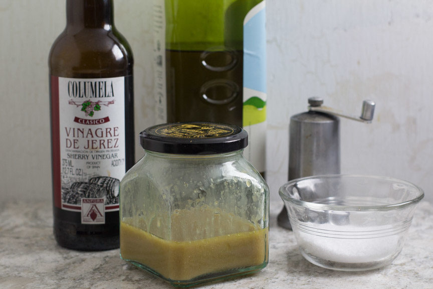 Sherry Vinaigrette ingredients and dressing