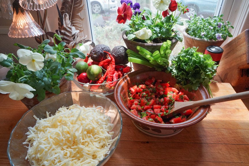 Fresh ingredients make for a quick and delicious salsa for Easy Cheesy Quesadillas.