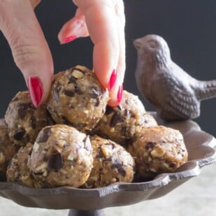 Low FODMAP chocolate peanut butter energy balls choosing