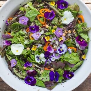 Greens and Grains Salad makes a vibrant bowl of yumminess.