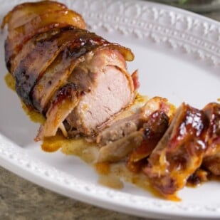 bacon wrapped pork loin