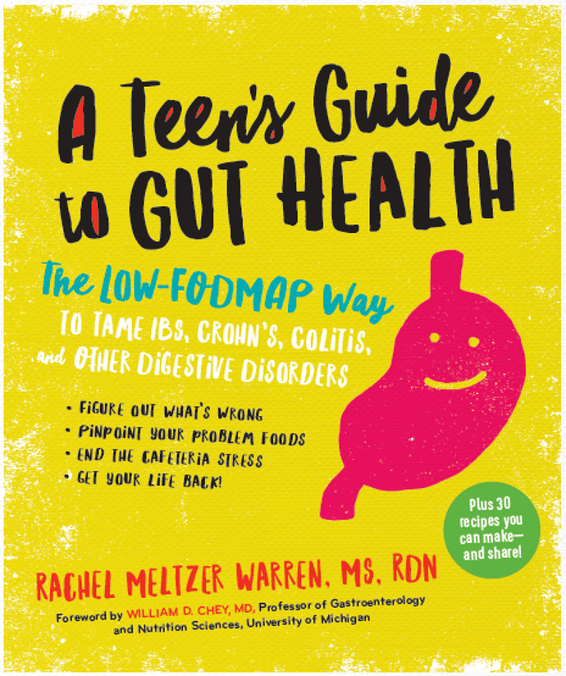 Yellow book cover for "A teen's guide to gut health"