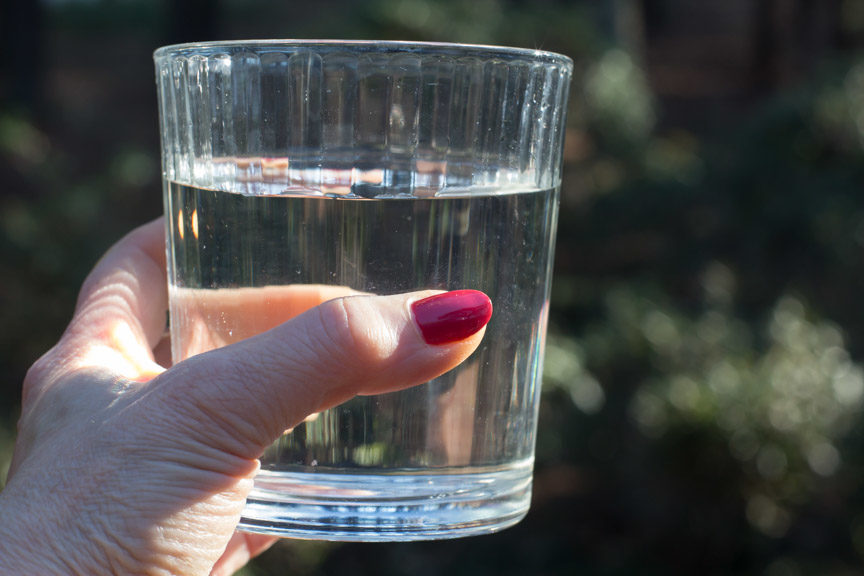 A glass full of ZeroWater filtered water. 