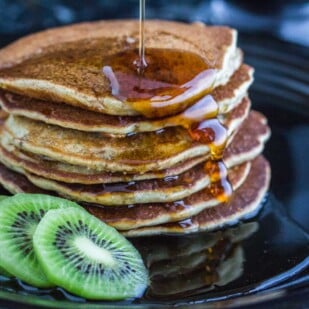 3 Seed dairy-free gluten-free Pancakes closeup