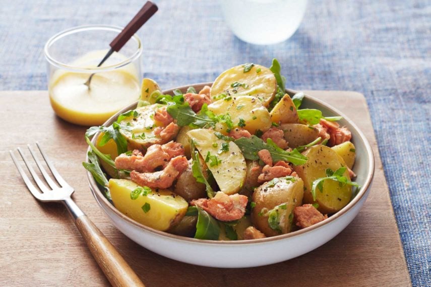 Warm Salmon and Potato Salad (c) Ghazalle Badiozamani