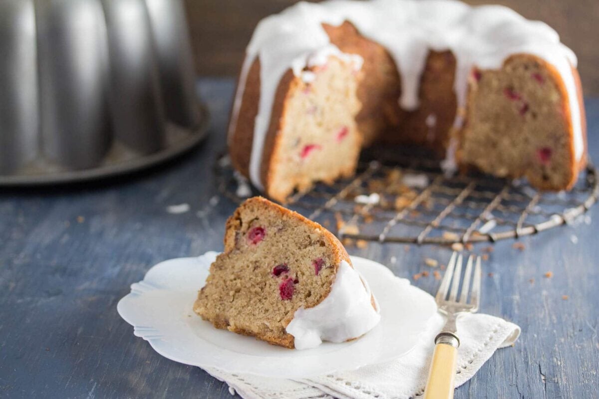 Low FODMAP Cranberry Almond Buttermilk Bundt Cake - FODMAP Everyday