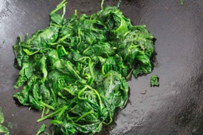 what to eat sauteed spinach and kale in a wok