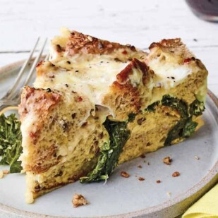 Grainy Bread Strata with Kale and Gruyere (c) Andrew Purcell