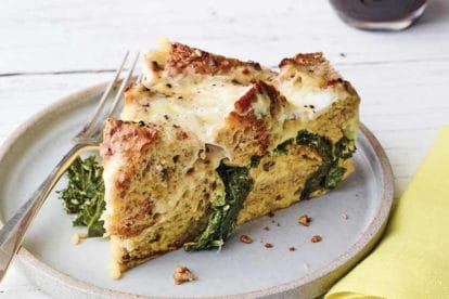 Grainy Bread Strata with Kale and Gruyere (c) Andrew Purcell