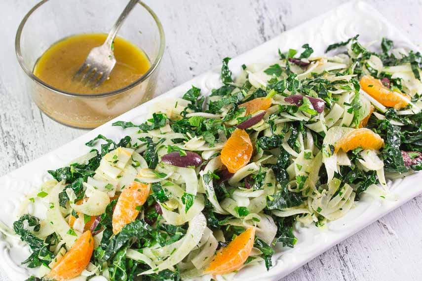 fennel salad on white plate