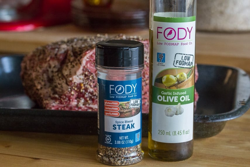 raw standing rib roast with FODY products