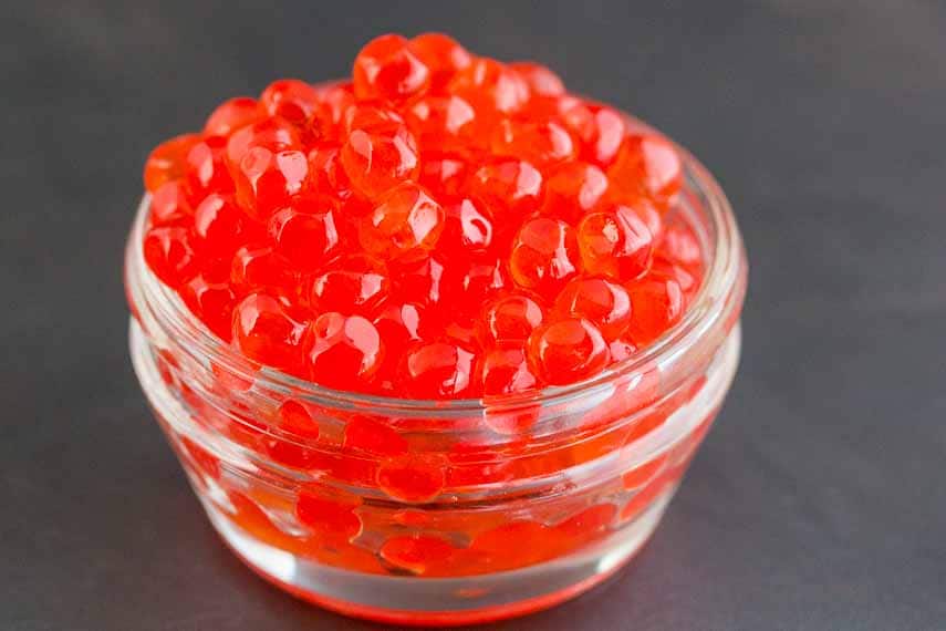 salmon roe for lactose-free low FODMAP caviar dip