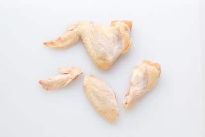 chicken wings cut up into 3 pieces