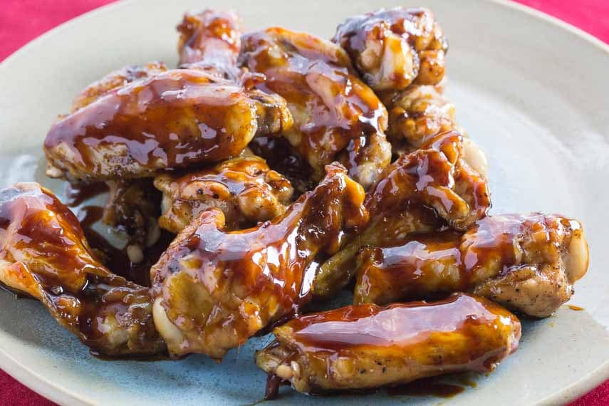 Sticky Maple Ginger Soy Glazed Chicken Wings