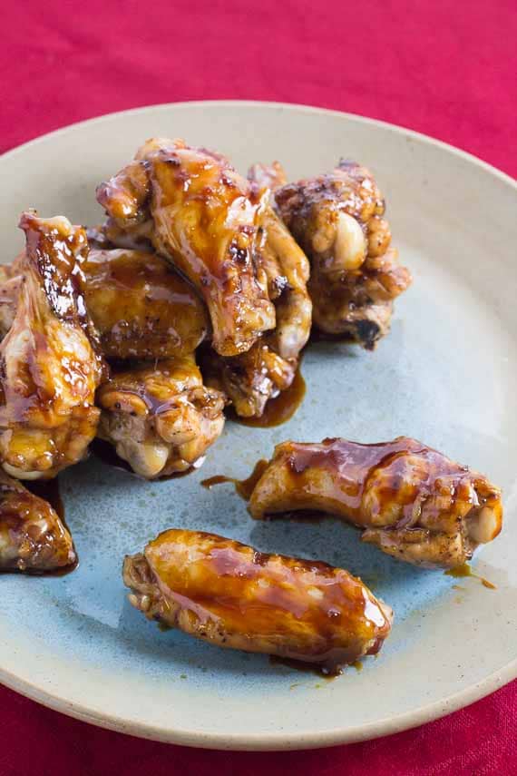 Sticky Maple Ginger Soy Glazed Chicken Wings