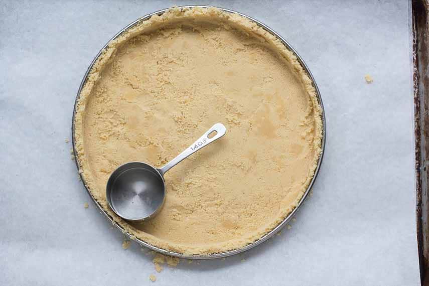 walkers gluten free shortbread ground finely and made into a tart crust