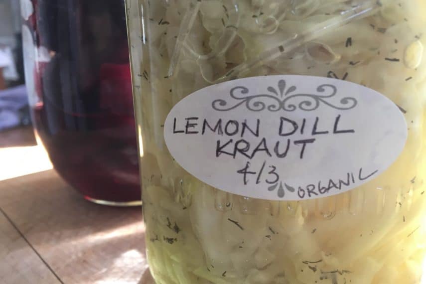Homemade Lemon Dill Sauerkraut - organically grown on my home farm!