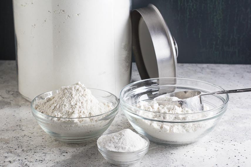 FODMAP Everyday® All-Purpose Low FODMAP Gluten-Free Flour ingredients in glass bowls