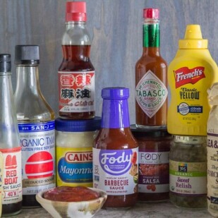 array of low FODMAP condiments
