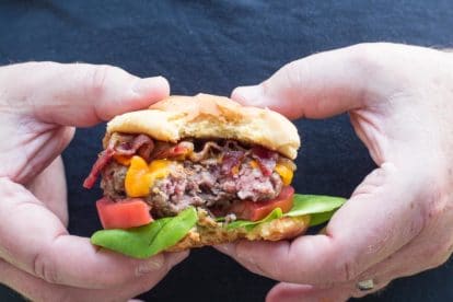 Our Best Low FODMAP burger with bite out