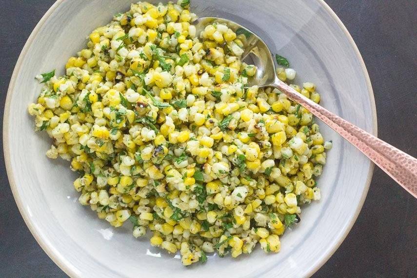 Grilled Corn Salad with Parmesan & Parsley