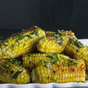 low FODMAP grilled corn with garlic herb Butter