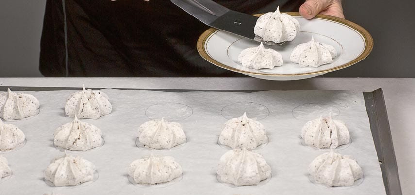 Chocolate Spangled Meringue Kisses (c) Matthew Septimus. These are great gluten-free Christmas cookies.