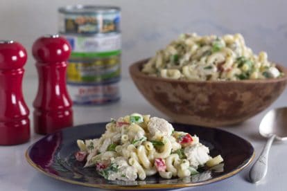 Low FODMAP Tuna macaroni salad