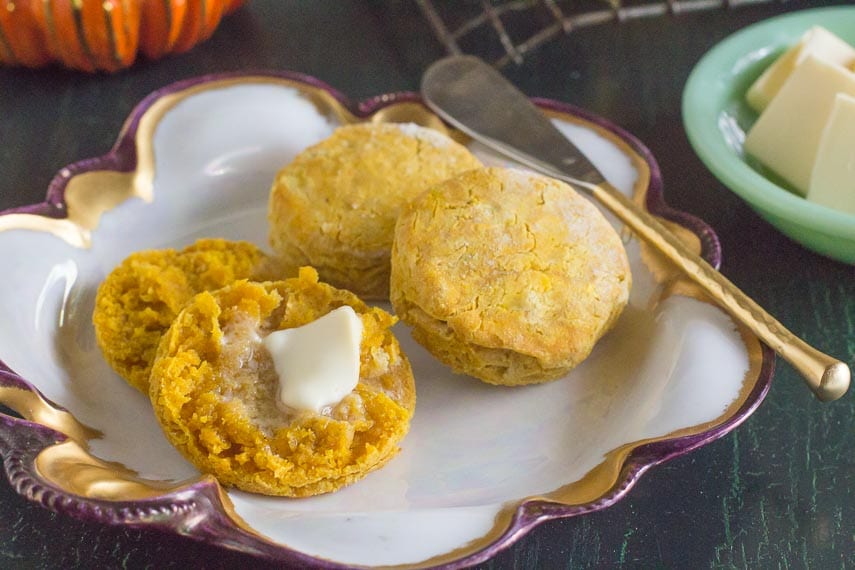 low FODMAP Pumpkin Biscuits with melting butter