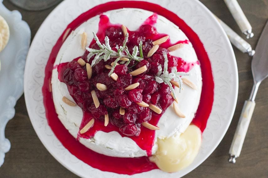 Low FODMAP Baked Brie with Cranberries, rosemary and orange