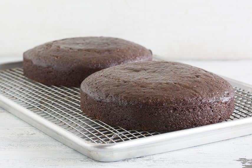 Easy Low FODMAP Chocolate Cake on cooling rack