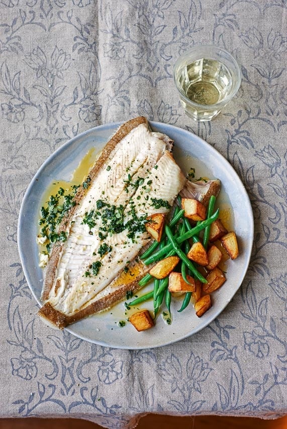 p98 Baked Summer Plaice with herb butter