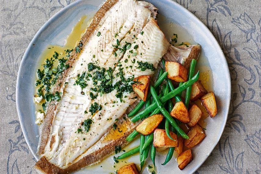 p98 cropped Baked Summer Plaice with herb butter