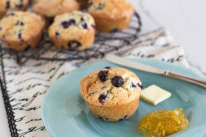 fresh low FODMAP blueberry muffins are a perfect breakfast or snack