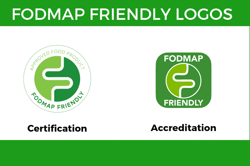 A graphic with the two FODMAP Friendly Logos displayed