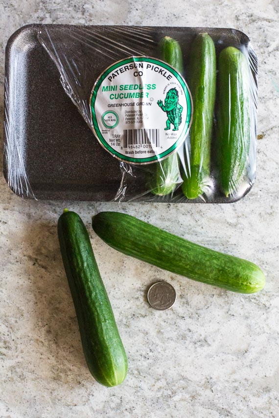 Mini seedless cucumbers