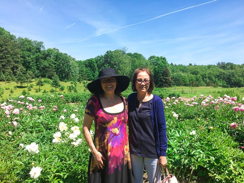 Dédé & Dung at the peony farm