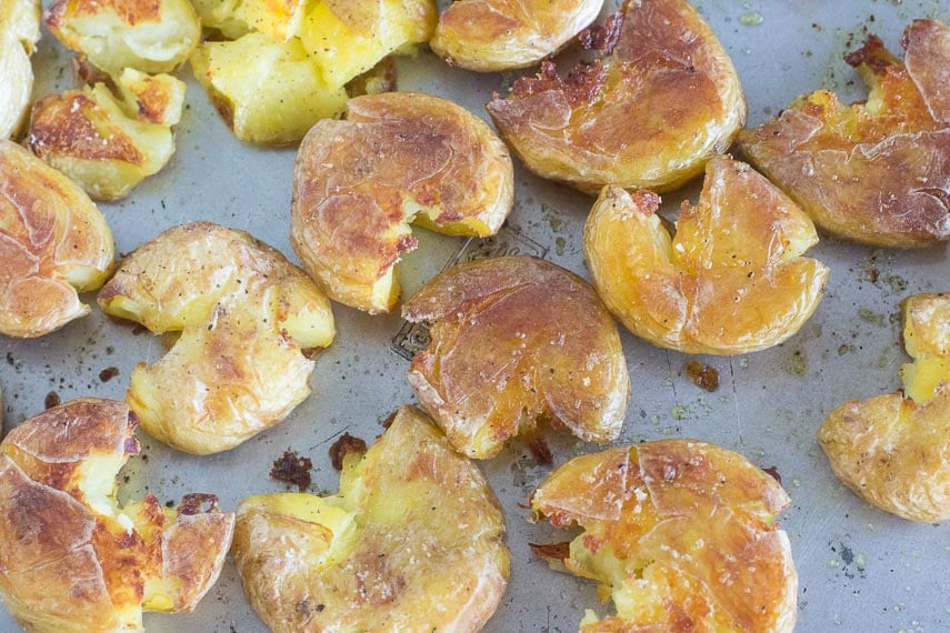 Crispy low FODMAP smashed potatoes