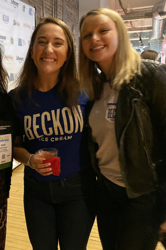 Gwen Burlingame, Co-Founder of Beckon Ice Cream with her Marketing Associate Karli Brush