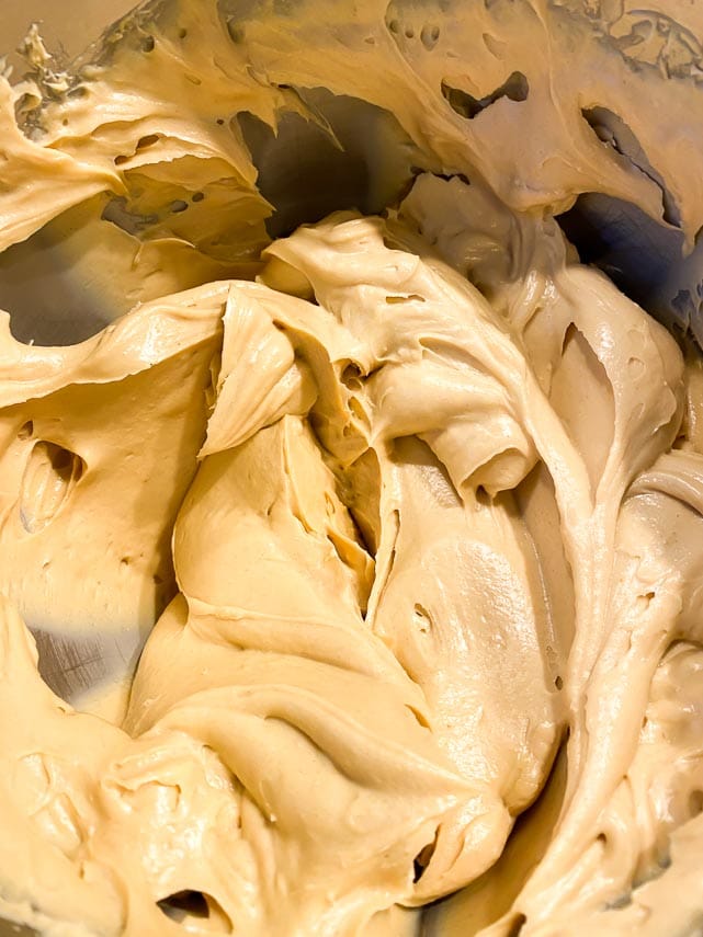 batter for peanut butter cheesecake properly blended. Silky smooth!