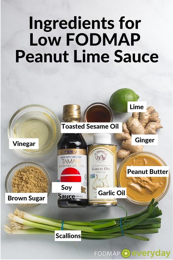 Ingredients for peanut lime sauce
