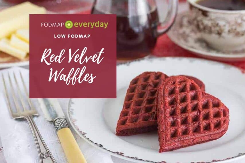 Red Velvet Waffles on a white plate