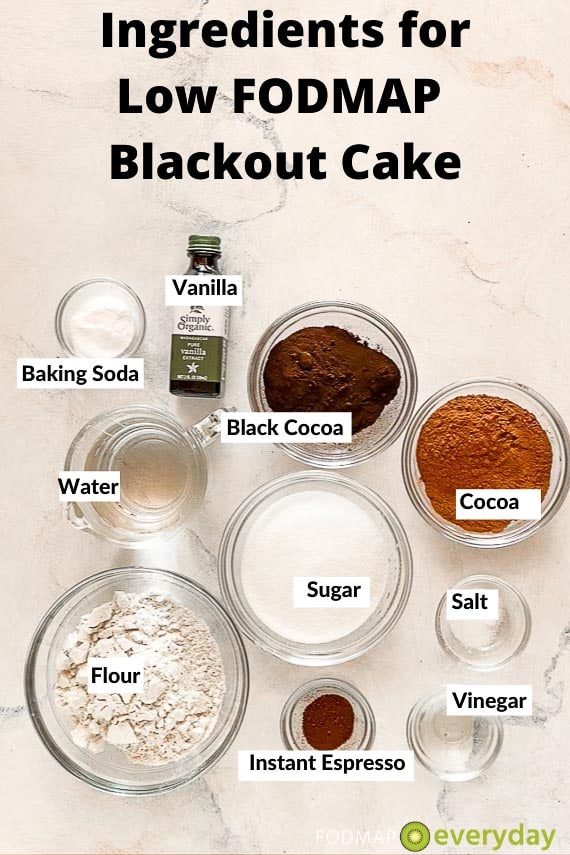 Ingredients for Blackout Cake