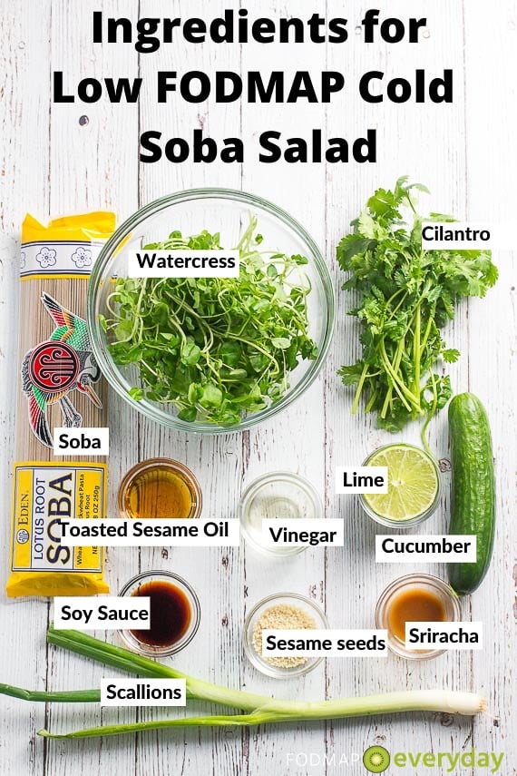 Ingredients for Cold Soba Salad