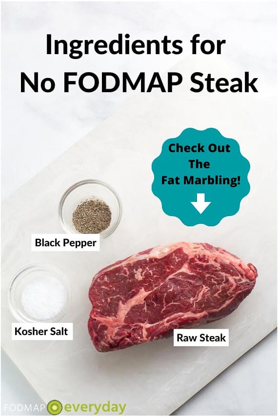 Ingredients for No FODMAP Steak