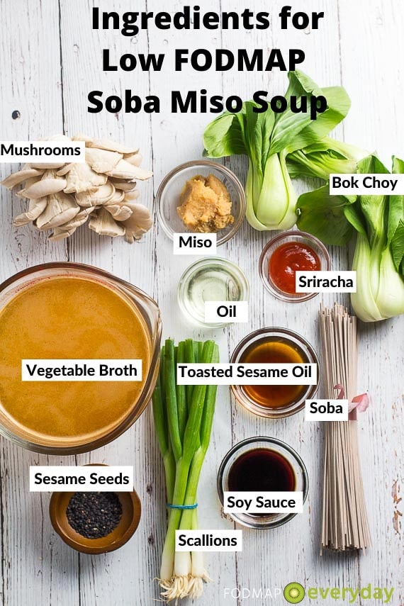 Ingredients for Soba Miso Soup