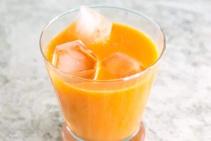 Low FODMAP Orange Carrot Juice in a clear glass