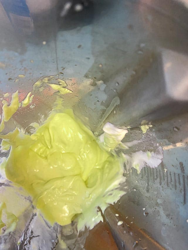 avocado lime crema in blender carafe